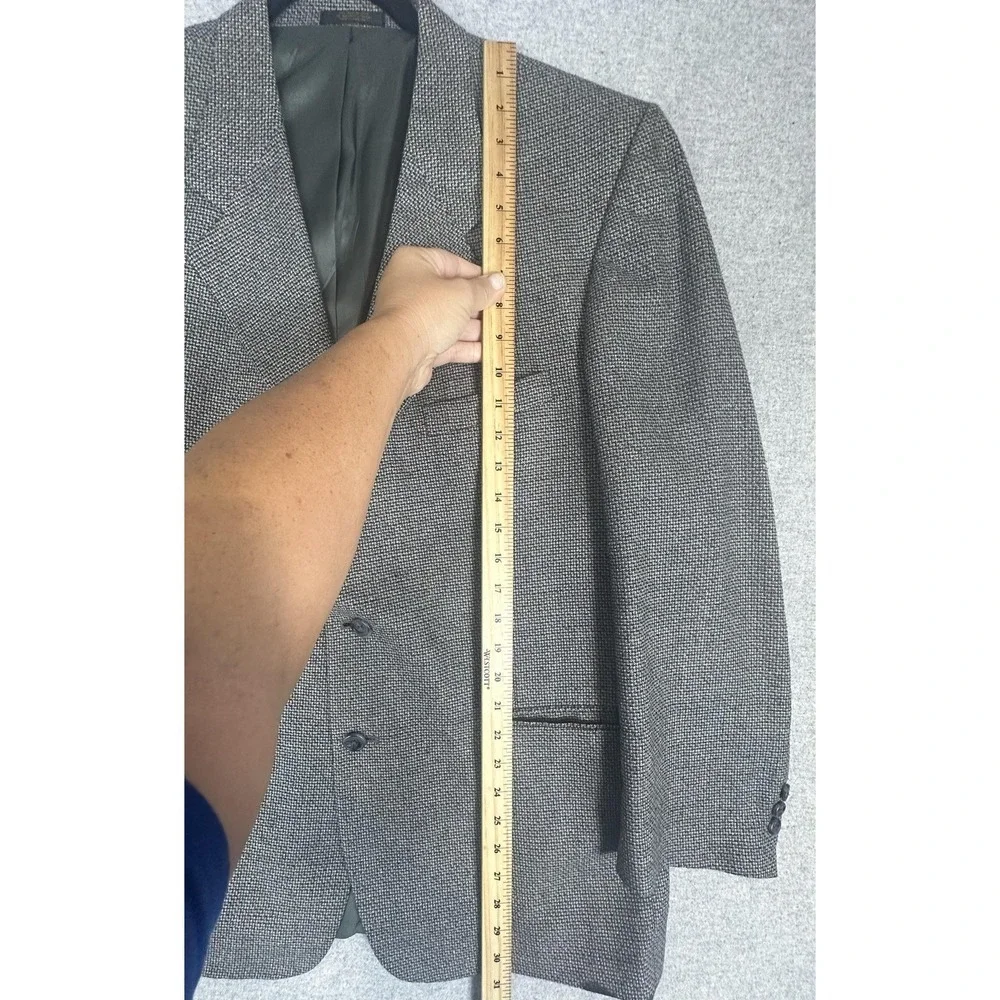 Norm Thompson Blazer Mens‎ 44R Gray Black Tweed Sport Coat Jacket Two Button